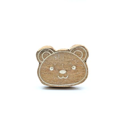 Kids Handmade Mango Wood Bear Drawer Knob